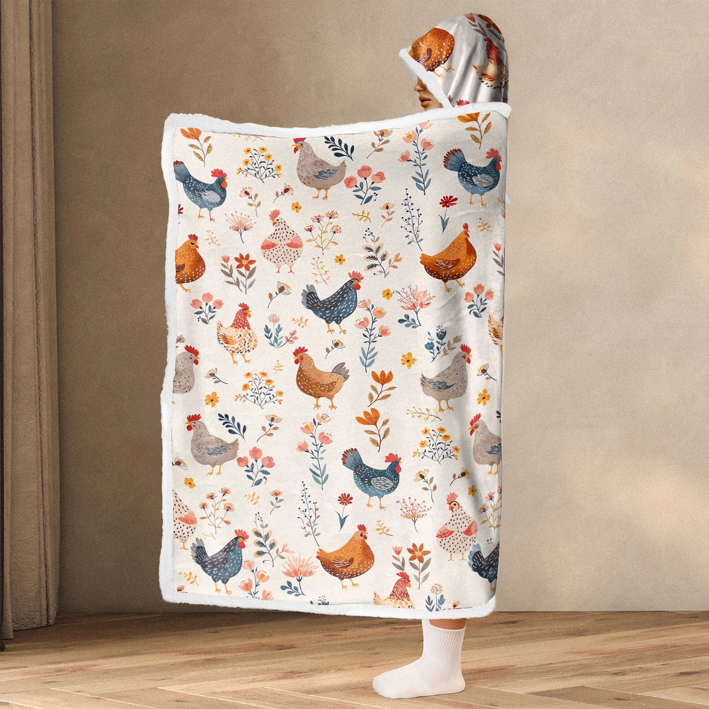 Shineful Wearable Hooded Blanket - Chicken Flower