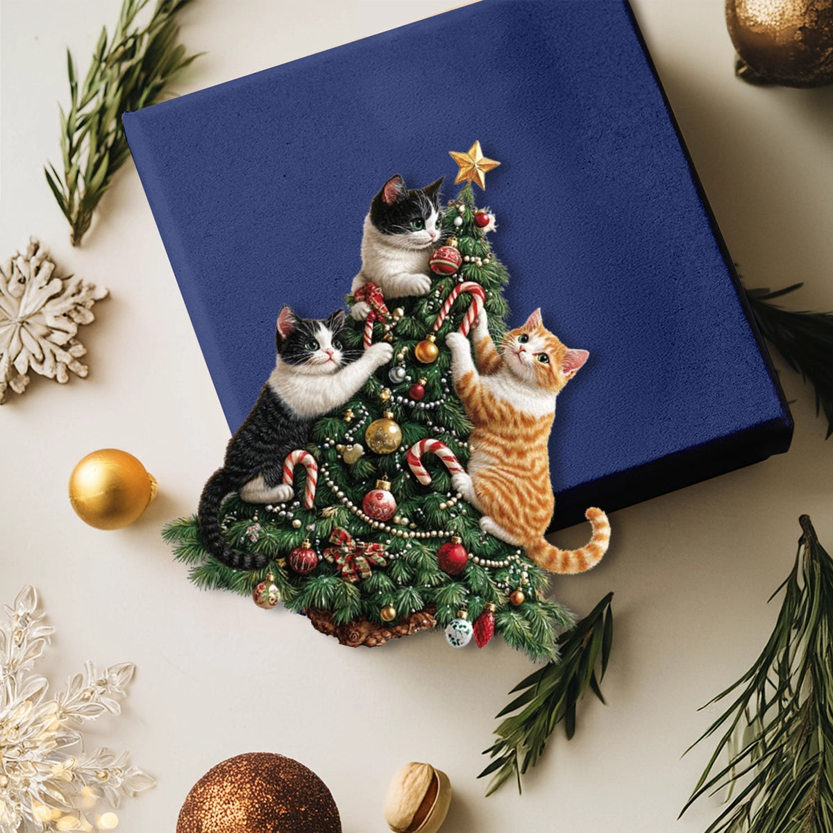 Shineful Acrylic Ornament Purrfectly Festive Cat Tree