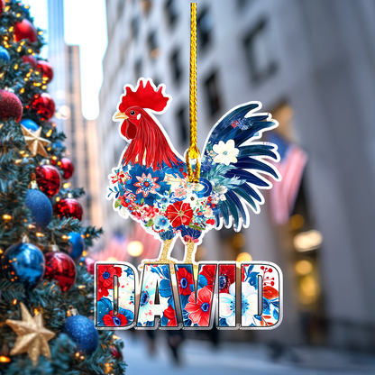 Shineful Personalized 2D Acrylic Ornament America Rooster