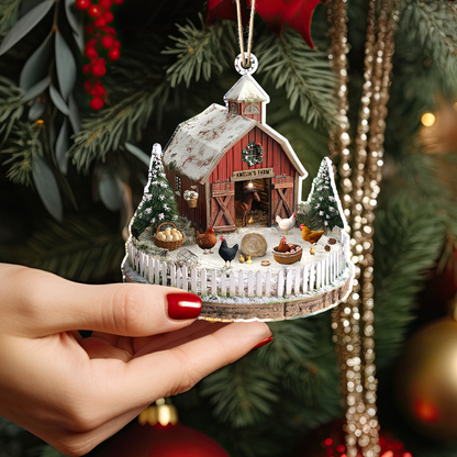 Shineful Personalized 2D Acrylic Ornament Farmhouse Barnyard Bliss