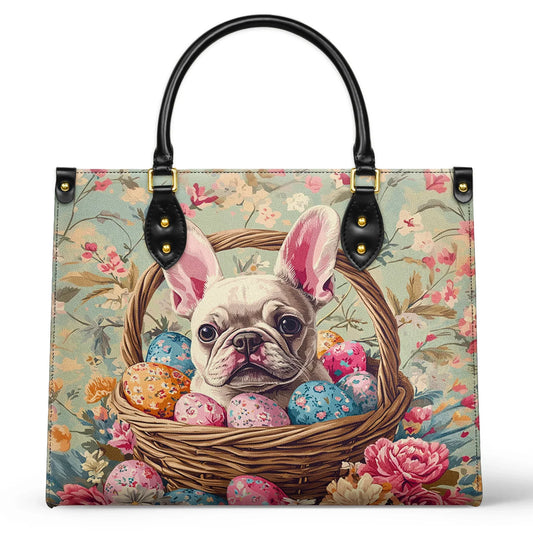 Shineful Leather Bag Floral Frenchie Easter