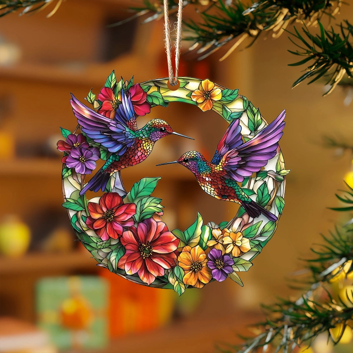 Shineful Acrylic Ornament Hummingbird Blossom