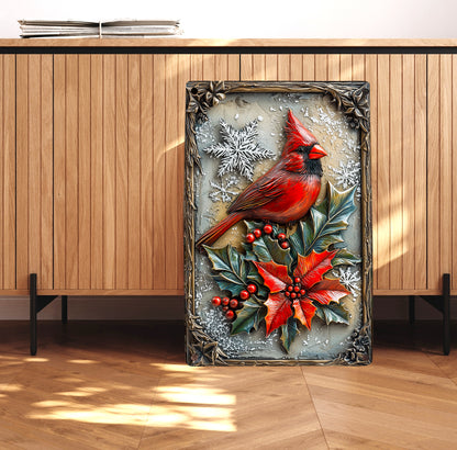 Shineful 2D Metal Sign Winter Cardinal