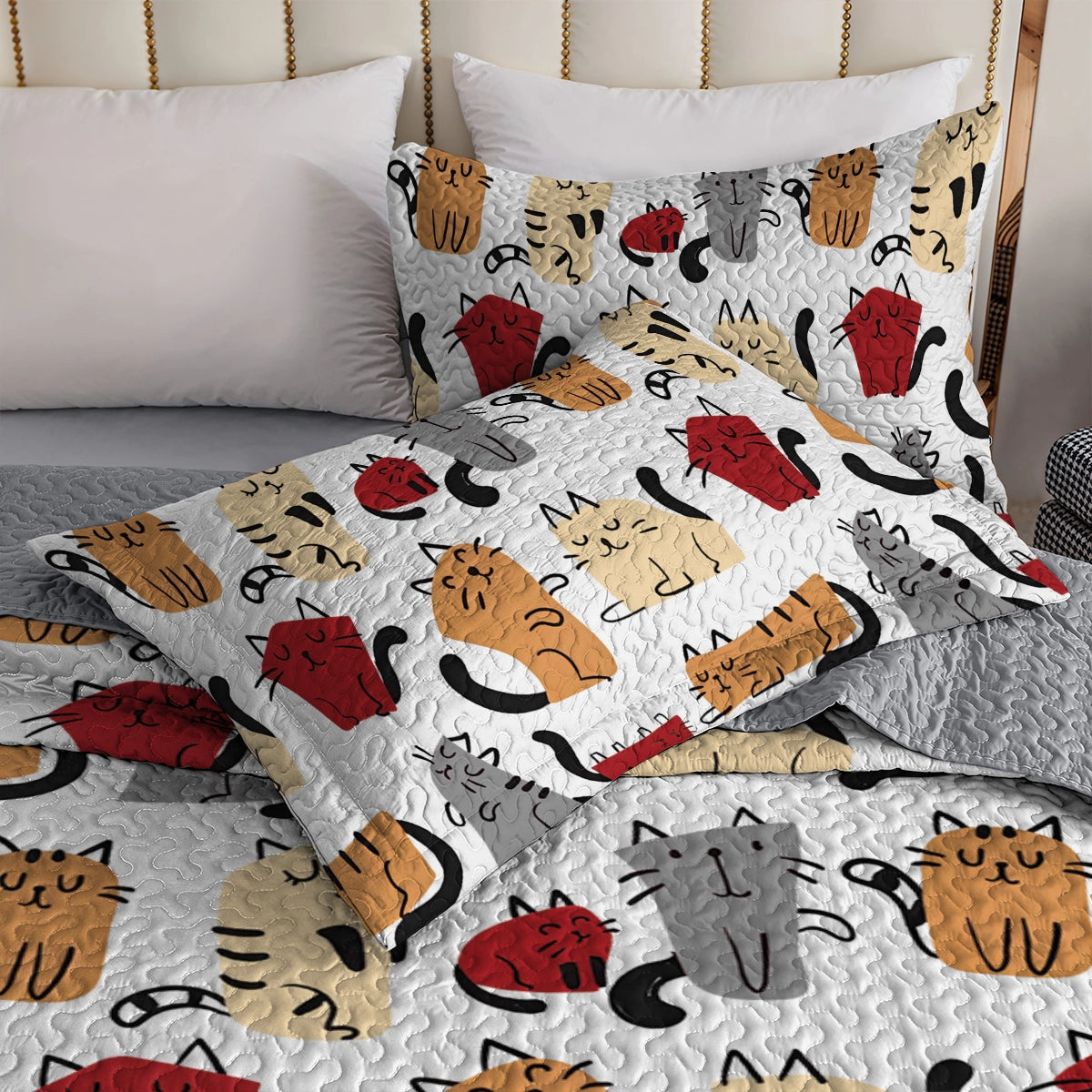 Shineful All Season Quilt 3-Piece Set Catnap Paradise