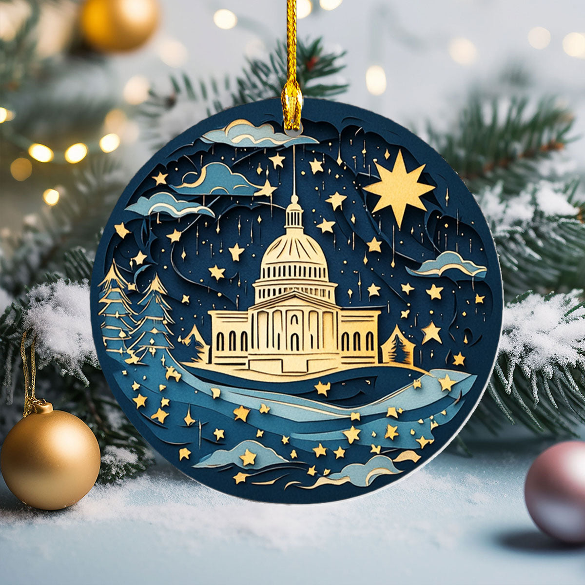 Shineful Acrylic Ornament Capitol Christmas