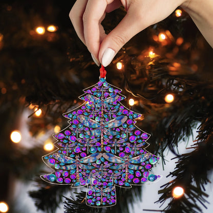 Shineful 2D Acrylic Ornament Mystic Dragonfly Christmas Tree