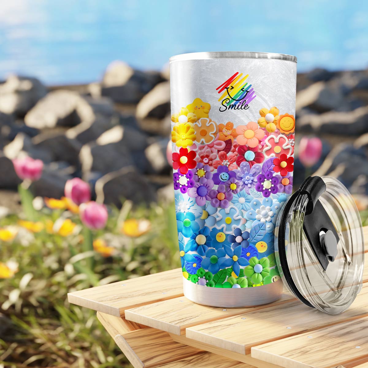 Shineful 20oz Tumbler Smile Rainbow