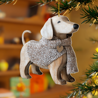 Shineful 2D Acrylic Ornament - Cozy Dachshund