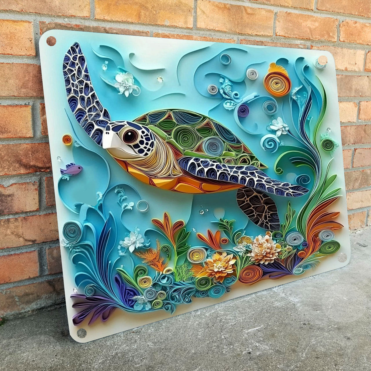 Shineful 2D Metal Sign Sea Turtle Journey