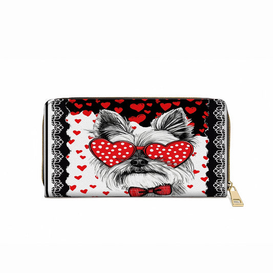 Pochette en cuir brillant avec dragonne Yorkshire Love Paws