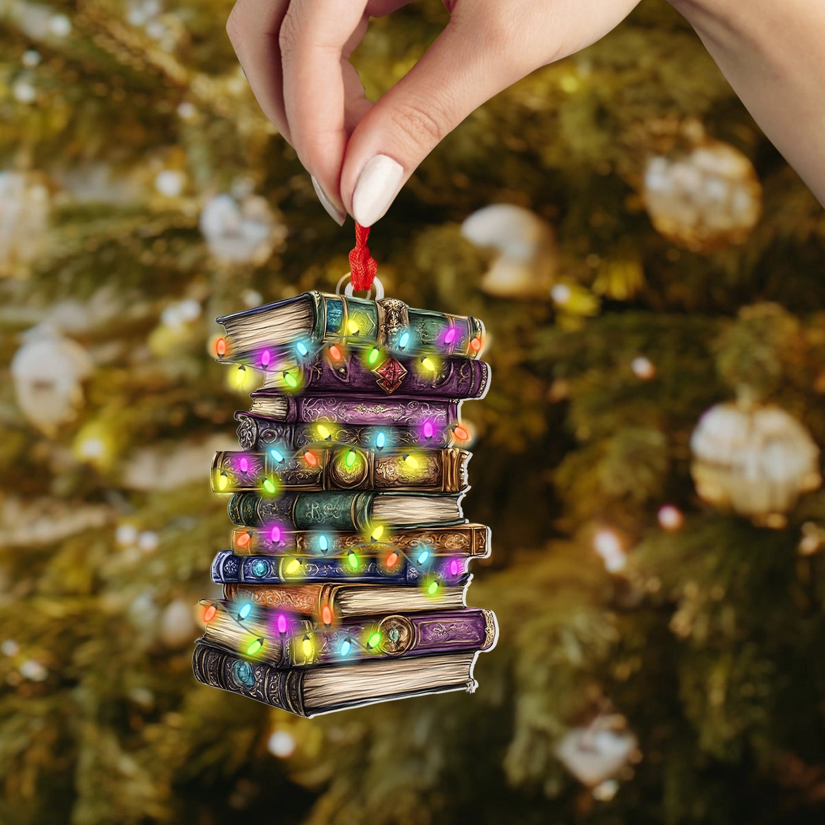 Shineful Acrylic Ornament Enchanted Bookstack