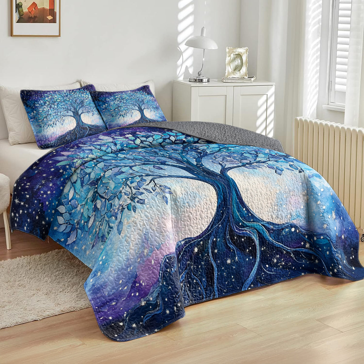 Shineful All Season Quilt 3-Piece Set - Celestial Tree of Life