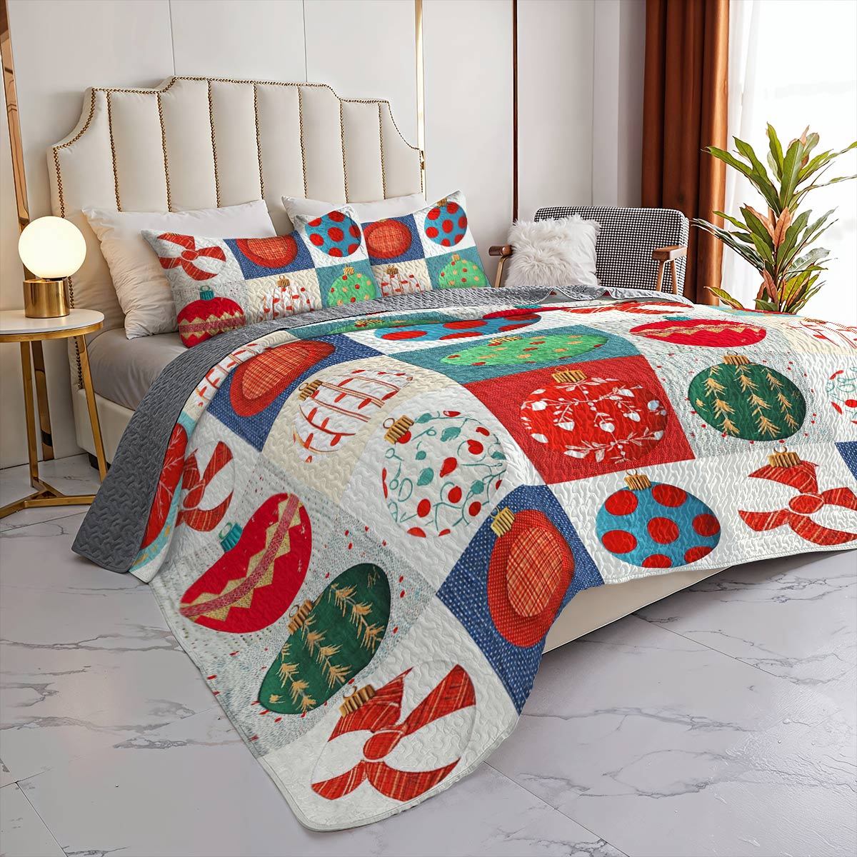 Shineful All Season Quilt 3-Piece Set Cute Ornaments