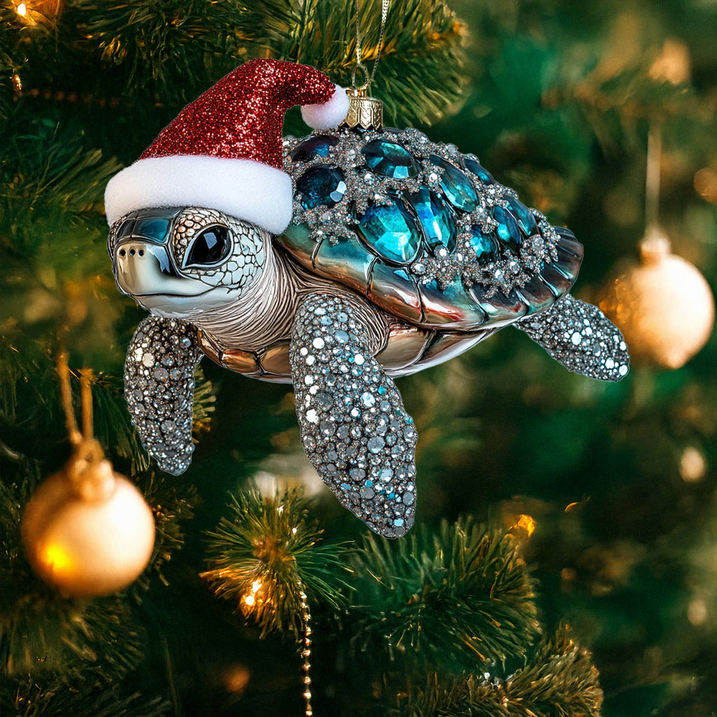 Glänzendes 2D-Acryl-Ornament „Sparkle Sea Turtle“ 