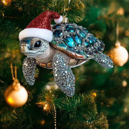 Shineful 2D Acrylic Ornament Sparkle Sea Turtle