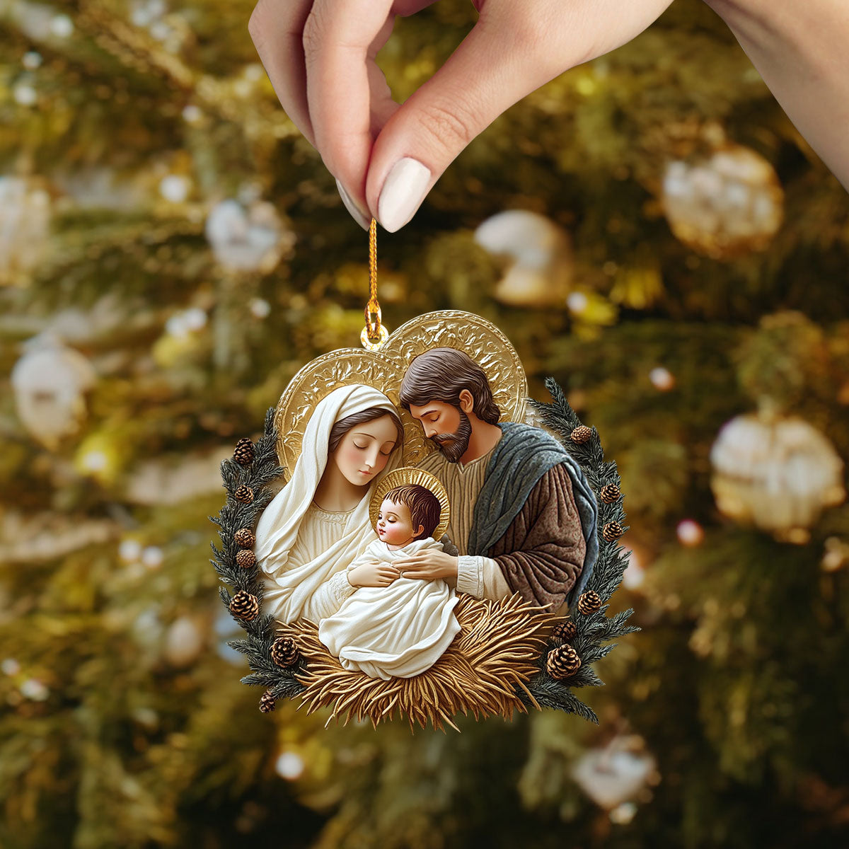 Shineful 2D Acrylic Ornament - Sacred Family Embrace