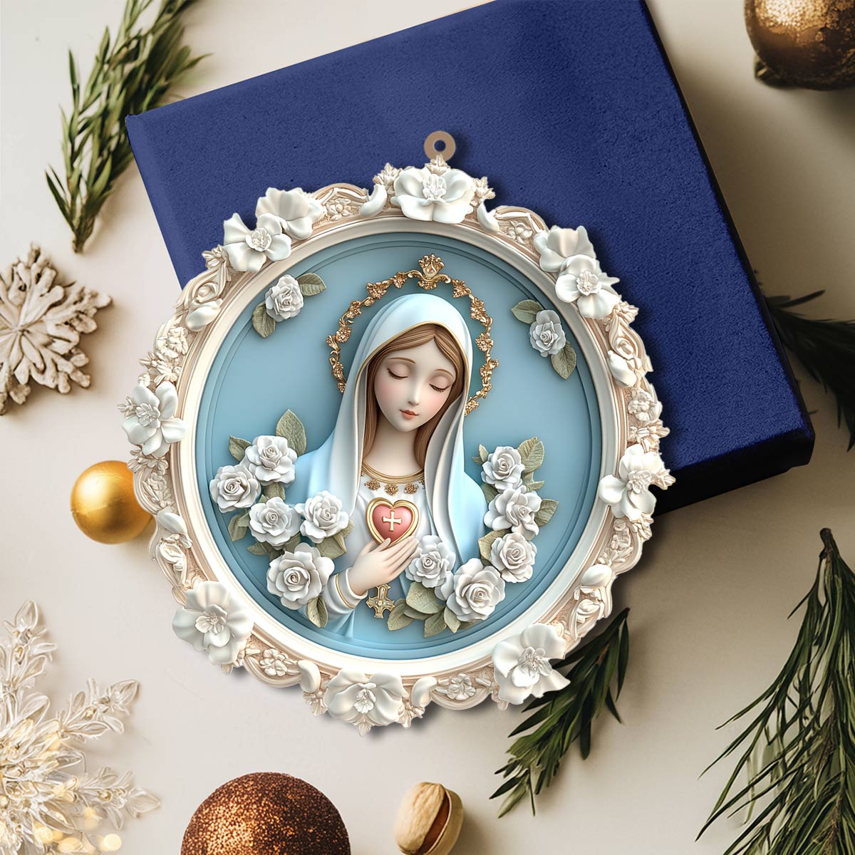 Shineful 2D Acrylic Ornament Blessed Virgin Mary Christmas