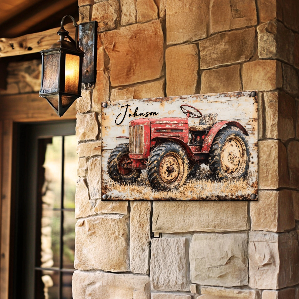 Shineful 2D Metal Sign Personalized Rustic Tractor