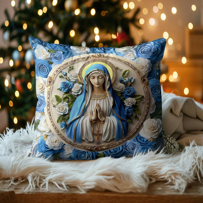 Shineful 2D Print Cushion Cover, Pillowcase, Pillows Covers - Peaceful Virgin Mary Roses