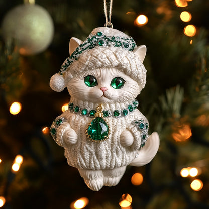 Shineful 2D Acrylic Ornament Emerald Frost Kitty