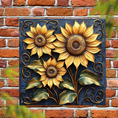 Shineful 2D Metal Sign Golden Sunflower Garden