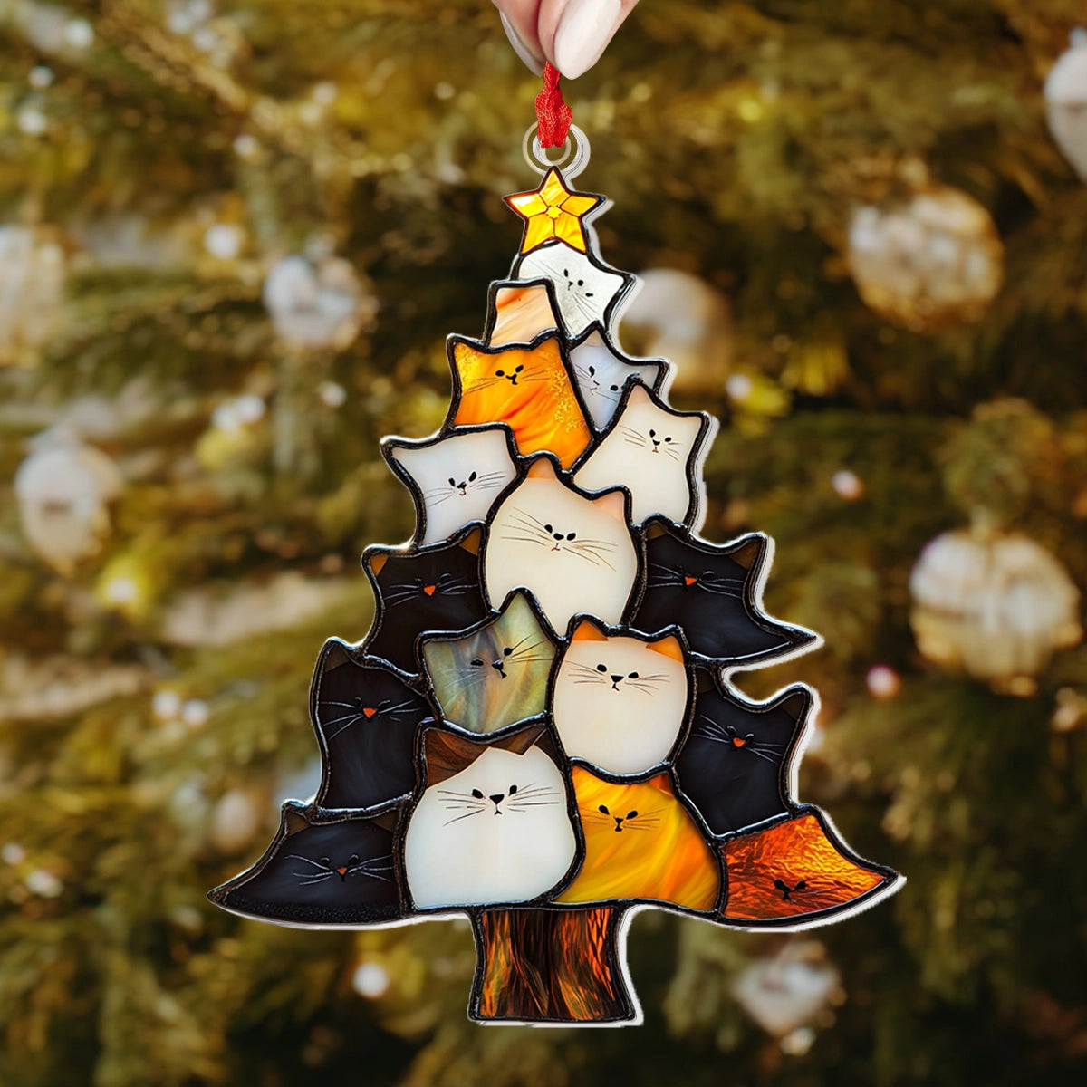 Shineful 2D Acrylic Ornament Catmas Tree Delight