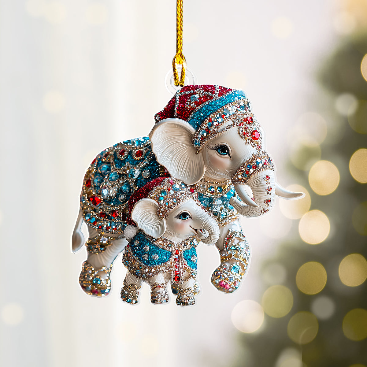 Shineful 2D Acrylic Ornament Twinkling Cheerful Elephant