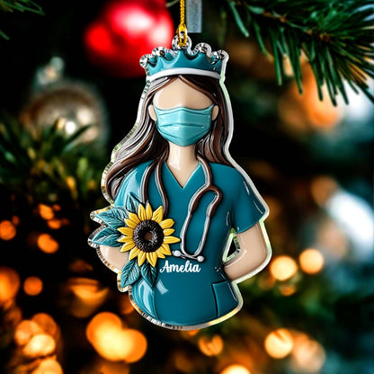 Shineful 2D Acrylic Ornament Personalized Nurse Sunshine