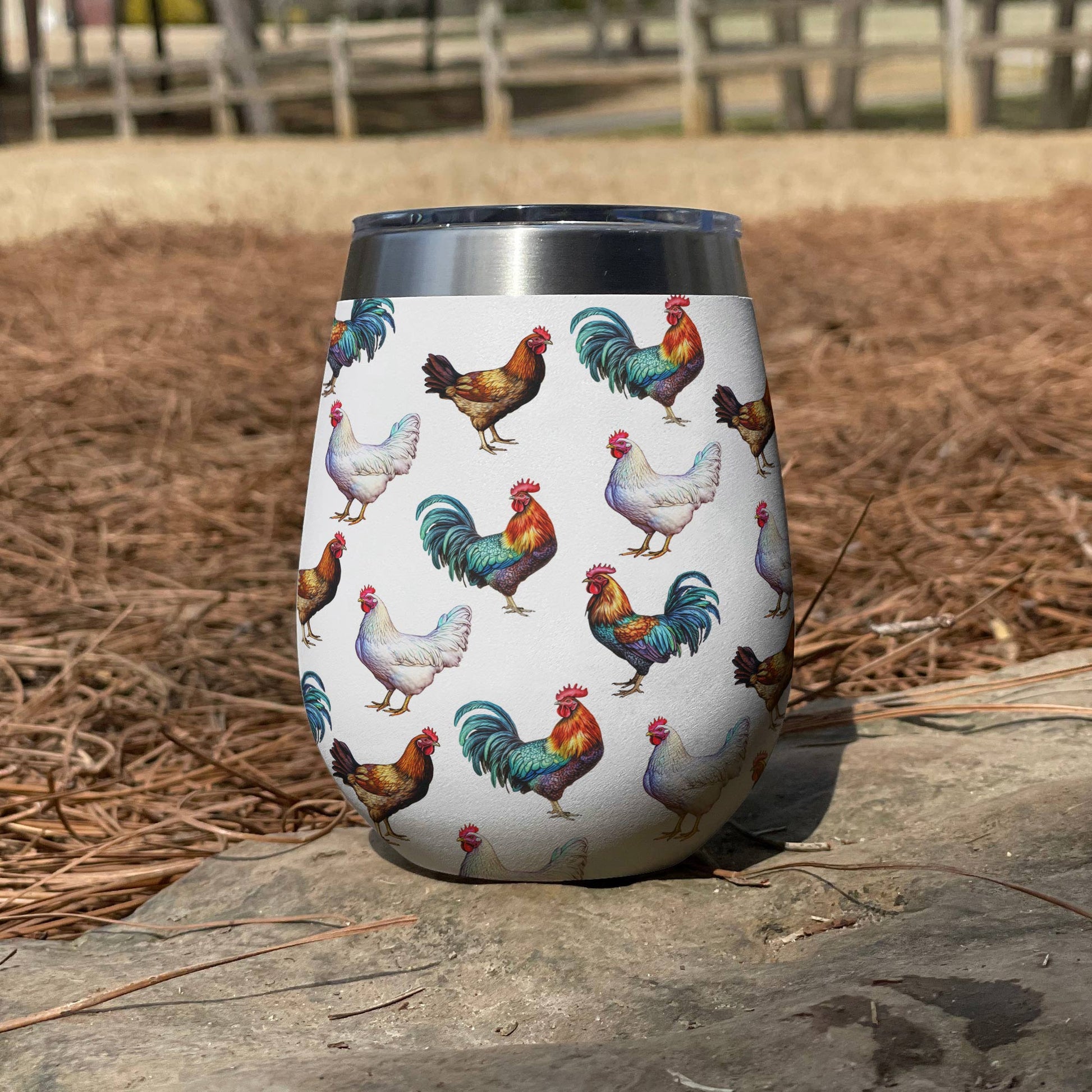 Chicken 12 Oz Shineful™ Wine Tumbler Strength Tl10 12Oz