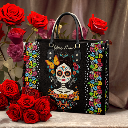 Shineful Leather Bag Floral Skull Celebration