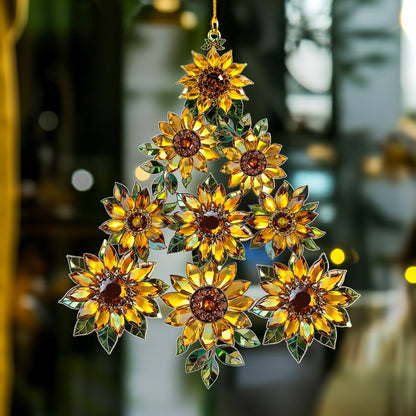 Shineful 2D Acrylic Ornament Sunflower Tree Blossoms of Holiday Cheer