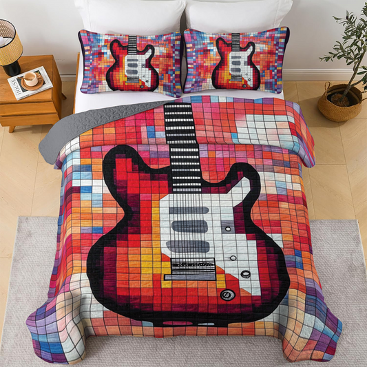 Shineful All Season Quilt 3-Piece Set - Electric Guitar