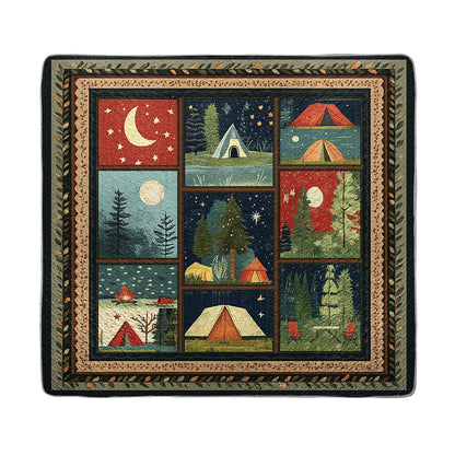 Shineful All Season Quilt 3-Piece Set - Nighttime Camping Adventure