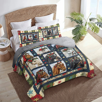 Shineful All Season Quilt 3-Piece Set Starlit Horse Holiday