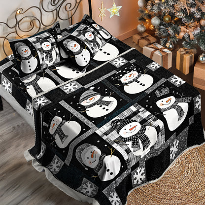 Shineful 4-Piece Bed Sheet Set - Cuteness Overload Snowman