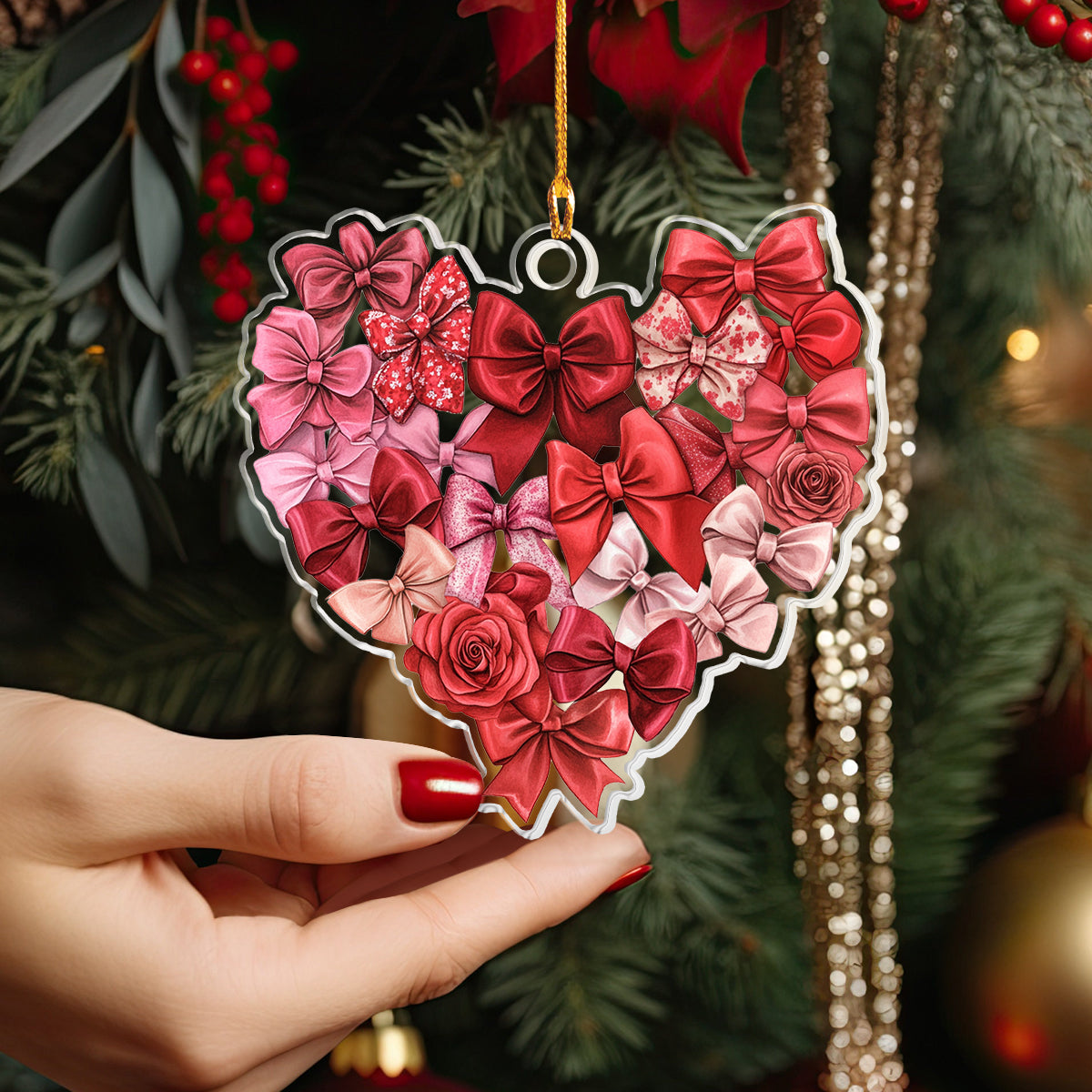 Shineful 2D Acrylic Ornament Red Bow Heart