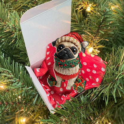 Shineful 2D Acrylic Ornament Chistmas Puggy