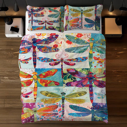 Shineful 3 Pieces Duvet Cover Set Dragonfly Harmony