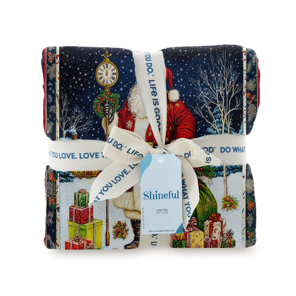 Shineful Fleece Blanket Santa's Midnight Gift Delivery