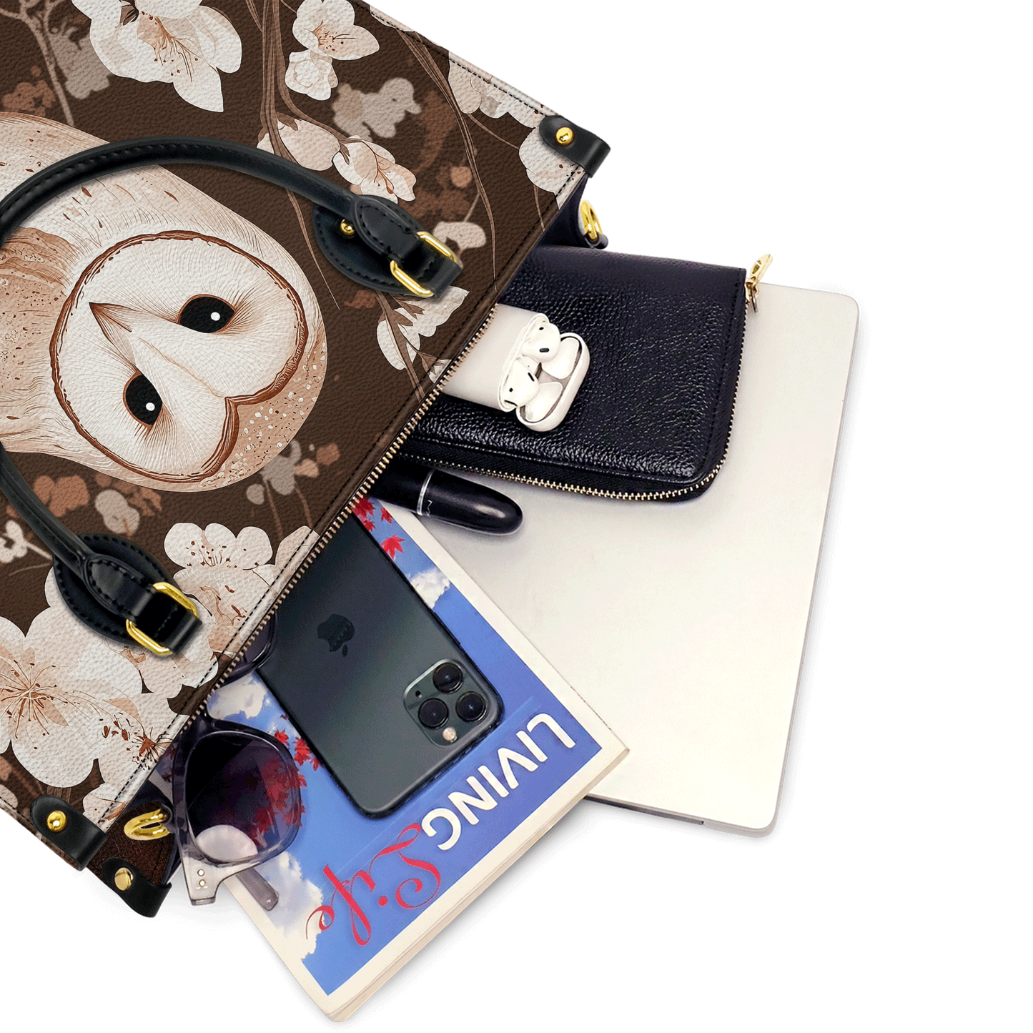 Shineful Leather Bag - Blossom Owl