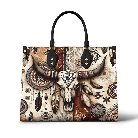 Glänzende Ledertasche Boho Tribal Elegance