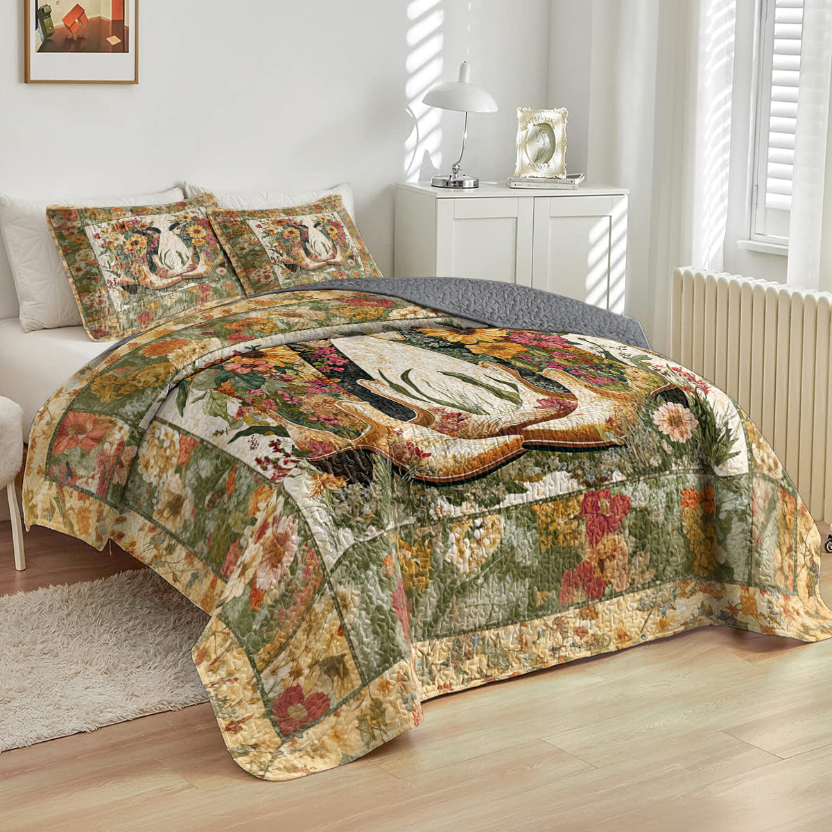 Shineful All Season Quilt 3-Piece Set Rustic Romance Cowboy