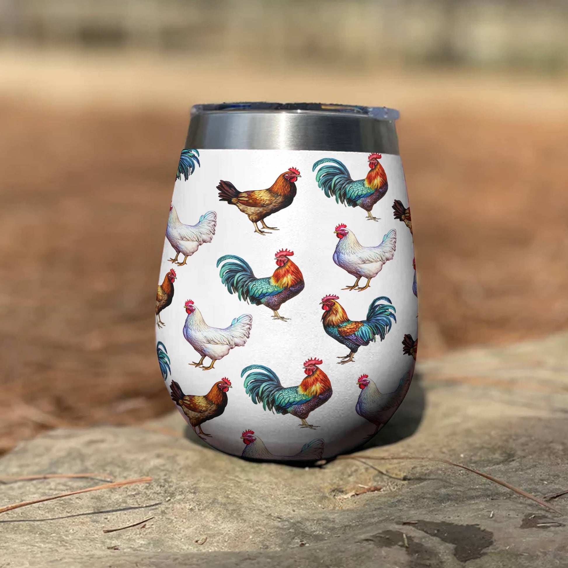 Chicken 12 Oz Shineful™ Wine Tumbler Strength Tl10 12Oz