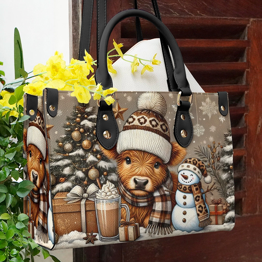 Shineful Leather Bag Cozy Cow Winter Wonderland Edition