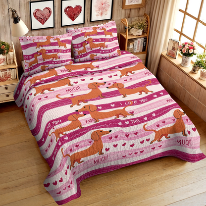 Shineful All Season Quilt 3-Piece Set Puppy Love Forever