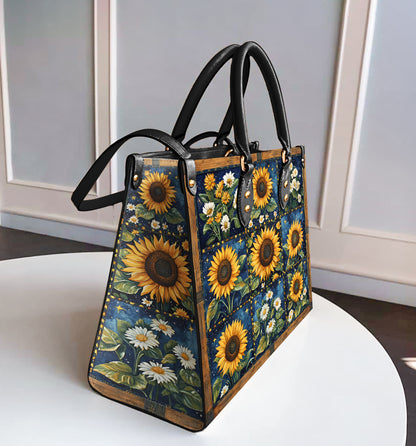 Shineful Leather Bag Galaxy Sunflower Blocks