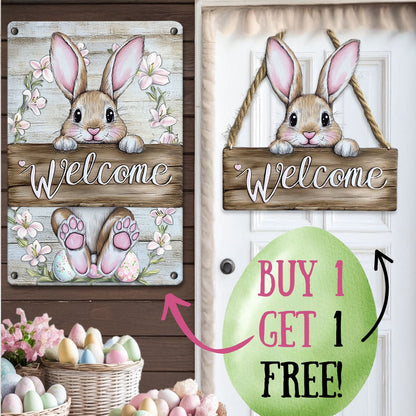 Shineful 2D Metal Sign Easter Welcome