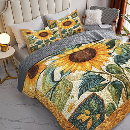 Shineful All Season Quilt 3-Piece Set - Sunflower