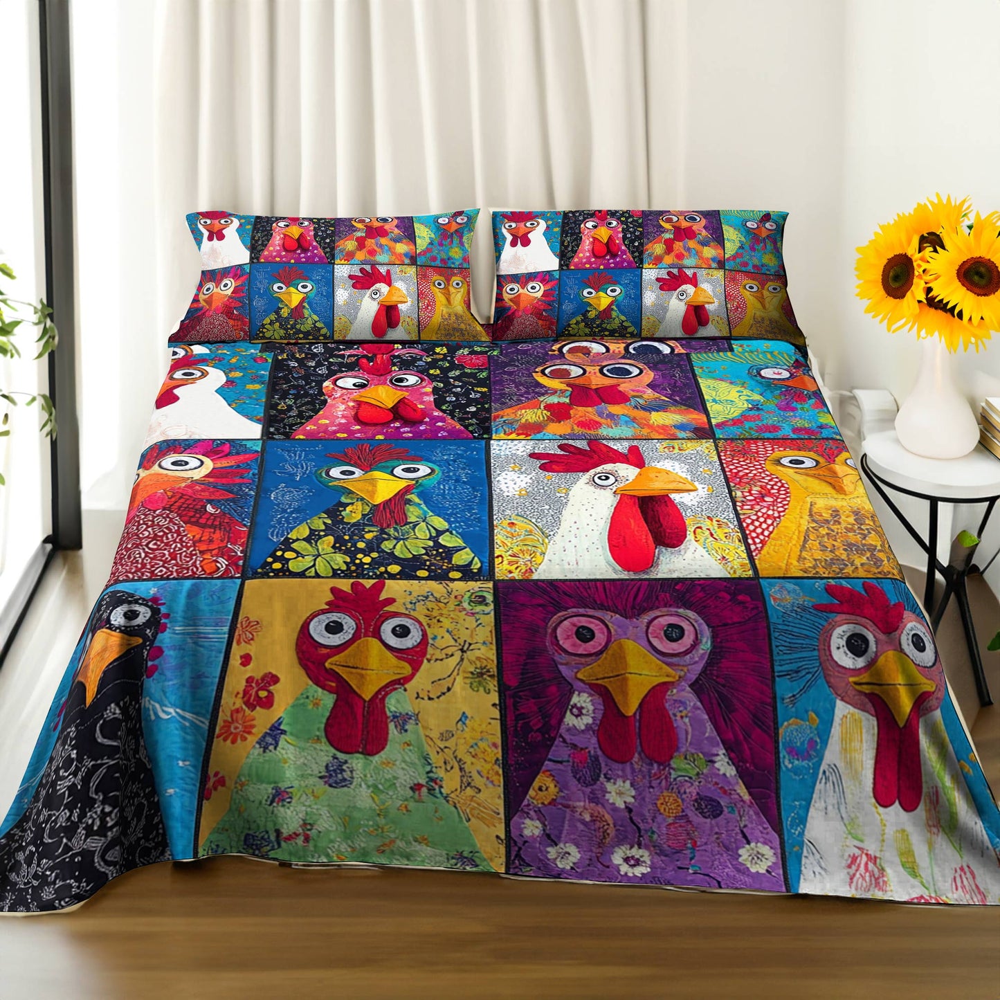 Shineful 4-Piece Bed Sheet Set Radiant Chicken