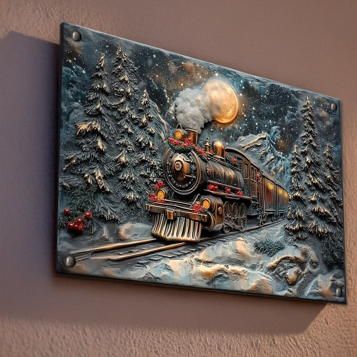 Shineful 2D Metal Sign Moonlit Holiday Express